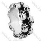 Stainless Steel Skull Ring - KJR350044