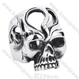 Stainless Steel Hollow Skull Ring - KJR350130