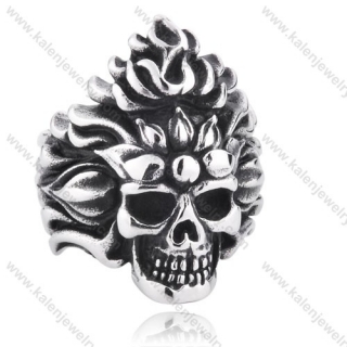 Stainless Steel Death Skull Ring - KJR350131