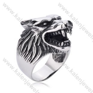 Stainless Steel Wolf Ring - KJR350156