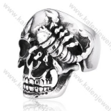 Stainless Steel Scorpion Skull Ring - KJR350167