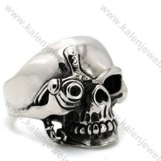 Stainless Steel Skull Ring - KJR350178