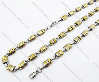 Half Gold Plating Necklace & Bracelet Jewelry Set - KJS380001
