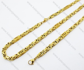 Gold Plating Necklace & Bracelet Jewelry Set - KJS380005