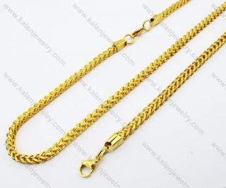 Gold Plating Necklace & Bracelet Jewelry Set - KJS380012