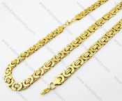 Gold Plating Necklace & Bracelet Jewelry Set - KJS380029