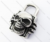 Stainless Steel Lock & Skull Pendant - KJP370011
