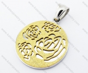 Stainless Steel Gold Plating Flower Pendant - KJP160094