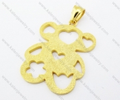 Gold Stainless Steel Lovely Bear Pendant - KJP160098