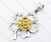 Stainless Steel Gold Plating Flower Pendant - KJP160110