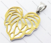 Stainless Steel Gold Plating Grape leaf Pendant - KJP160112