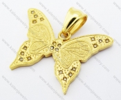 Stainless Steel Gold Butterfly Pendant - KJP160123