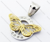 Stainless Steel Gold Plating Butterfly Pendant - KJP160124
