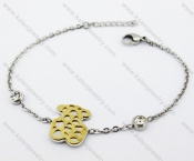 Stainless Steel Gold Bear Bracelet - KJB160018