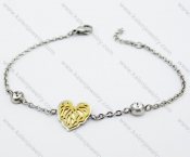 Stainless Steel Gold Heart Bracelet - KJB160019