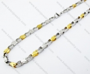 4.5mm Wide Stainless Steel Half Gold Plating Necklace - KJN380003