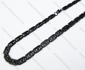 8mm Wide Stainless Steel Black Necklace - KJN380005