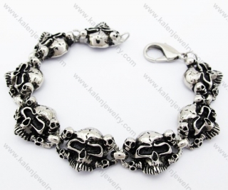 Stainless Steel Skull Bracelet - KJB370010