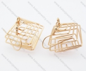 Stainless Steel Rose Gold Lantern Line Earrings - KJE050914