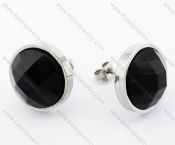 Stainless Steel Black Artificial Gemstone Ear Stud / Ear Nail - KJE050917