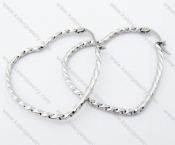 Stainless Steel Heart Line Earrings - KJE050928