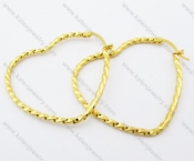 Stainless Steel Gold Plating Heart Line Earring - KJE050929