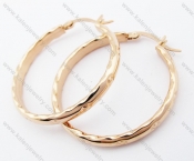 Rose Gold Stainless Steel Line Earrings - KJE050931