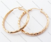 Stainless Steel Rose Gold Line Earrings - KJE050936