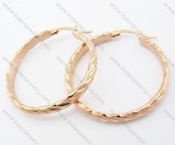 Stainless Steel Rose Gold Line Earrings - KJE050937