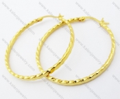 Stainless Steel Gold Plating Line Earrings - KJE050942