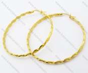 Gold Plating Stainless Steel Line Earrings - KJE050946