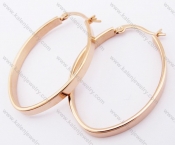 Rose Gold Stainless Steel Line Earrings - KJE050950