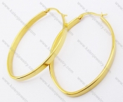 Gold Plating Stainless Steel Line Earrings - KJE050952