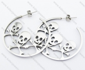 Stainless Steel Skull Earrings - KJE050961