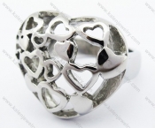 Stainless Steel Hollow Heart Ring - KJR050043