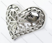 Stainless Steel Hollow Heart Ring - KJR050045