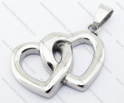 Stainless Steel Double Heart Pendant - KJP051168