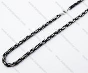 Black Stainless Steel Biker Necklace - KJN370001