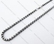 Black Stainless Steel Biker Necklace - KJN370002