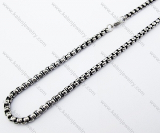 550 × 5  mm Black Stainless Steel Biker Necklace - KJN370002
