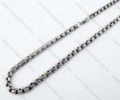 Black Stainless Steel Biker Necklace - KJN370003