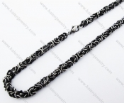 Black Stainless Steel Biker Necklace - KJN370004