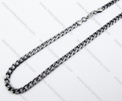 Black Stainless Steel Biker Necklace - KJN370005