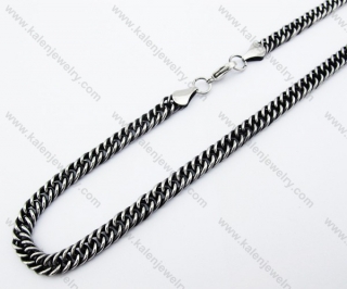 Black Stainless Steel Biker Necklace - KJN370006