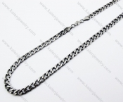 Black Stainless Steel Biker Necklace - KJN370007