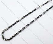 Black Stainless Steel Biker Necklace - KJN370009