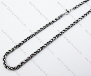 555 × 5 mm Black Stainless Steel Biker Necklace - KJN370009