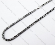 Black Stainless Steel Biker Necklace - KJN370008