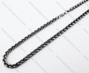 Black Stainless Steel Biker Necklace - KJN370010