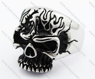 Stainless Steel Skull Ring - KJR010080